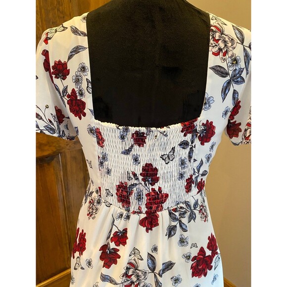 Candies Dress Womens Size Small  Smocked High Low Flowy Chic  Flutter Sleeve - Picture 6 of 12